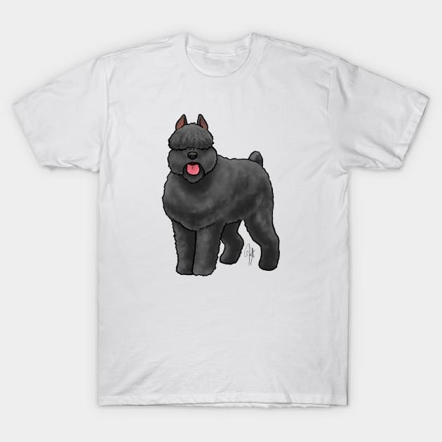 Dog - Bouvier des Flanders - Black Cropped T-Shirt by Jen's Dogs Custom Gifts and Designs